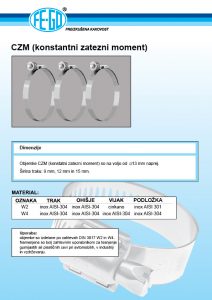 Cevna objemka konstatni zatezni moment