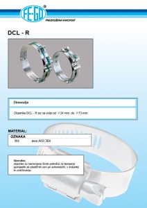 Cevna objemka dcl-r specifikacije