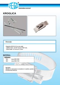 Cevna objemka kroglica specifikacije