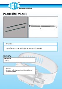 Plastične vezice specifikacije