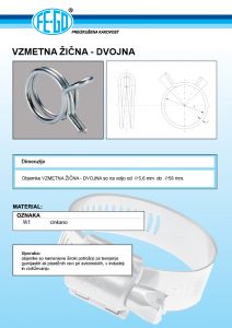 Objemka za cevi vzmetna žična dvojna specifikacije