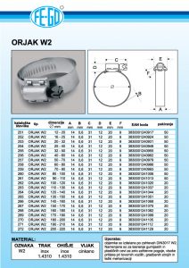 Cevne objemke za težke pogoje Orjak W2